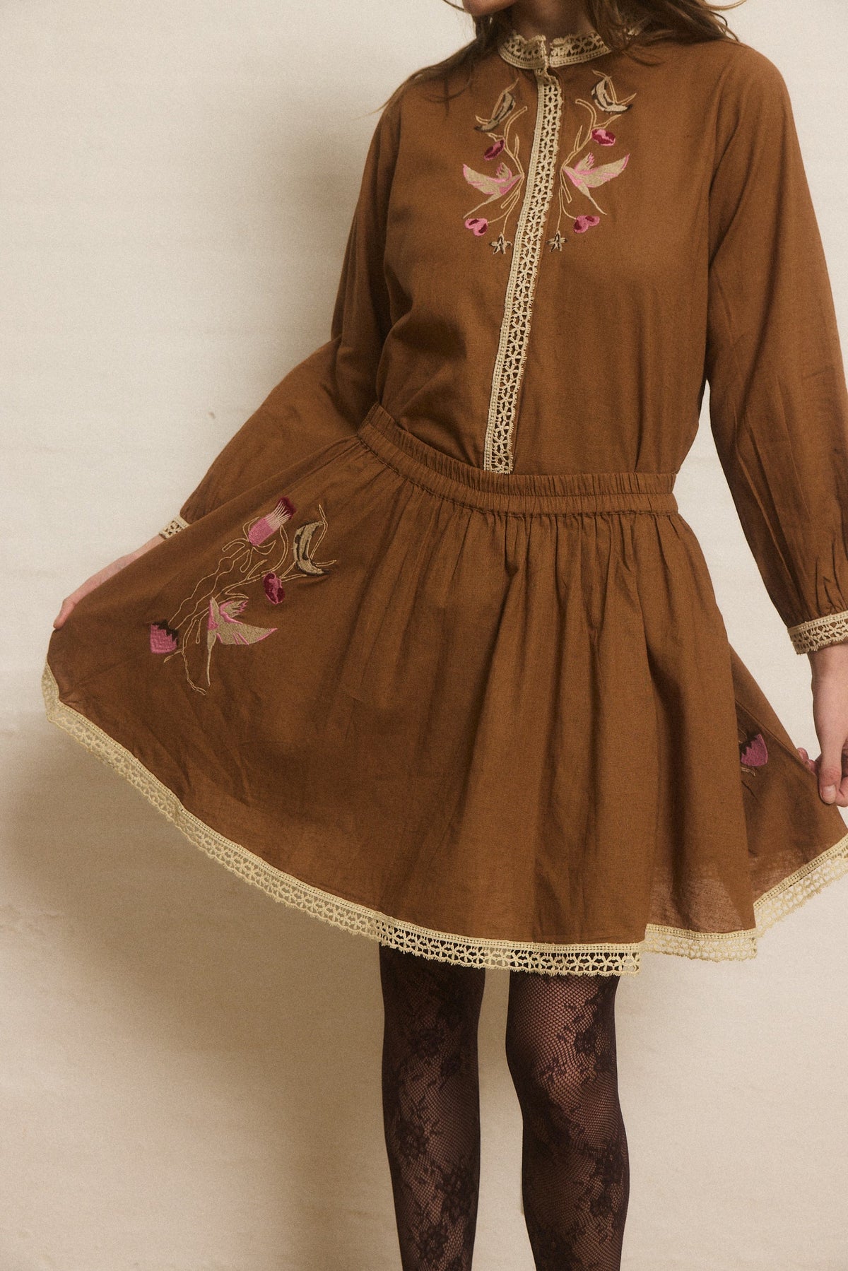 Helmstedt VIVIENNE SKIRT Skirts Honey Brown
