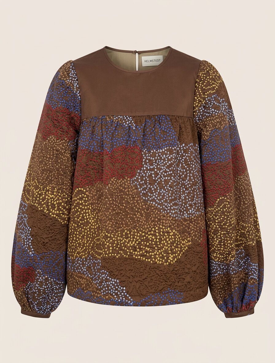 Helmstedt ELENA BLOUSE - BROWN DUNE Blouses Tiramisu