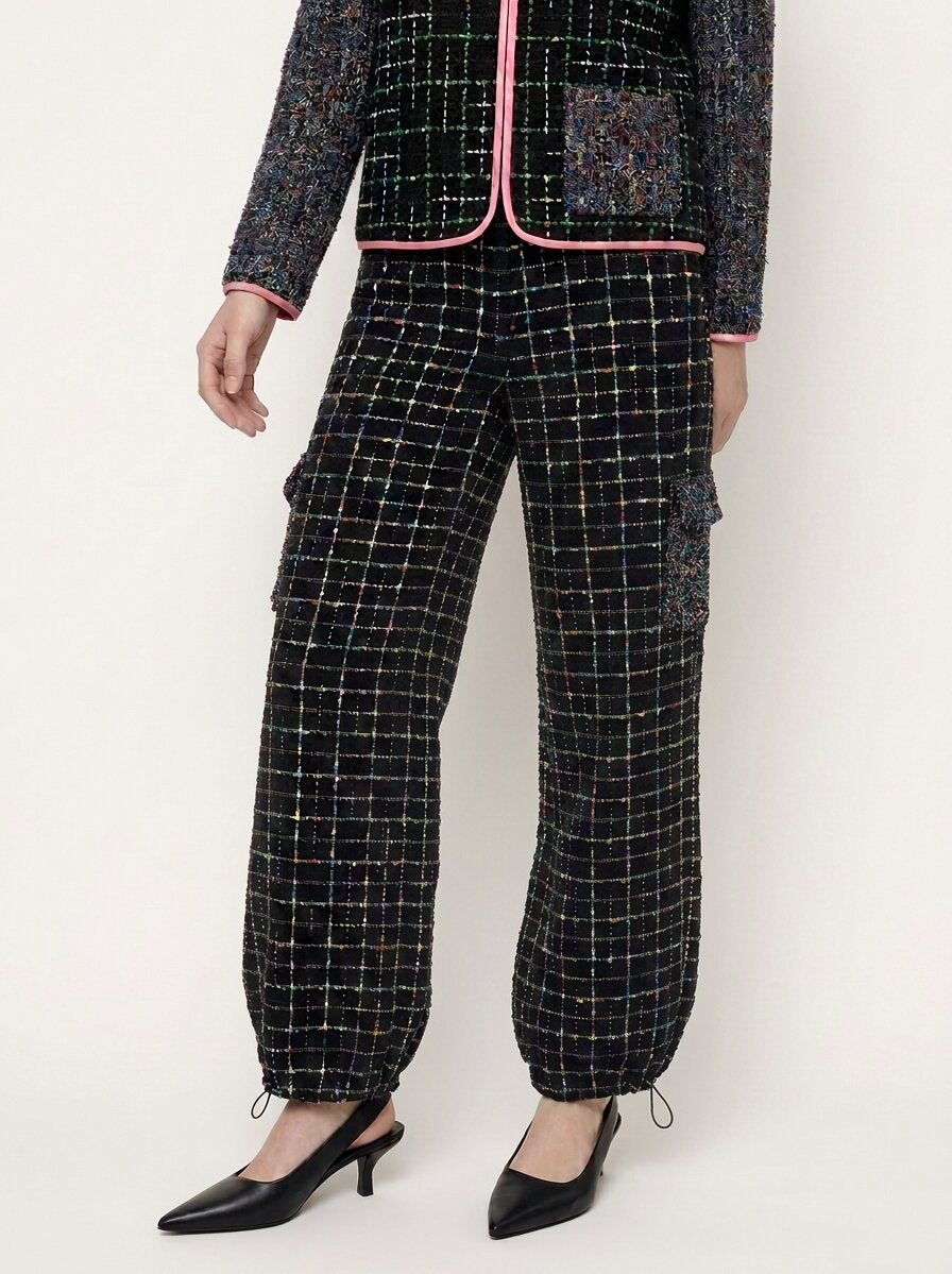 Helmstedt KARLA PANTS Trousers Black Bouclé